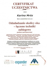 certyfikat Odmładzanie okolicy oka