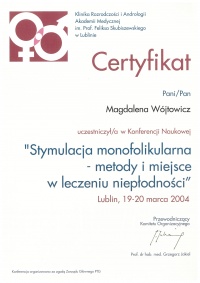 certyfikat stymulacja monofoliukularna - metody i miejsce w leczeniu niepłodności