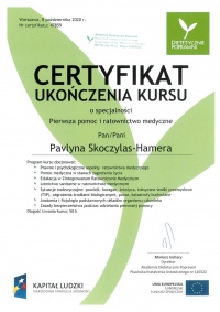 certyfikat Pierwsza pomoc i ratownictwo medyczne