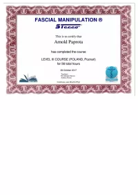 certyfikat Fascial manipulation level 3
