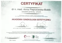 certyfikat akademia ginekologii estetycznej