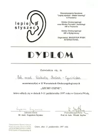 dyplom szumy uszne