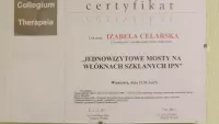 certyfikat Jednowizytowe mosty na włóknach szklanych
