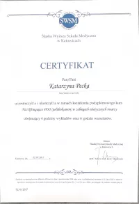 certyfikat Nici liftingujące PDO (polidioksanon) w zabiegach estetycznych twarzy