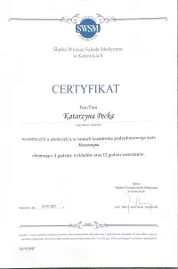 certyfikat Mezoterapia