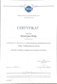 certyfikat Peeling 0 techniki podstawowe i łączone