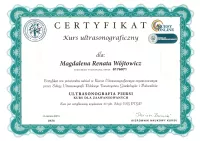 certyfikat Ultrasonografia piersi kurs dla zaawansowanych