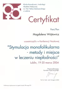 certyfikat stymulacja monofoliukularna - metody i miejsce w leczeniu niepłodności