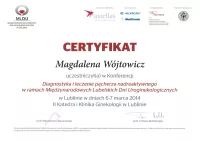 certyfikat Diagnostyka i leczenie pęcherza nadreaktywnego