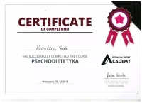 certyfikat psychodietetyk