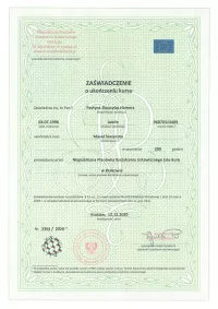zaświadczenie Masaż klasyczny