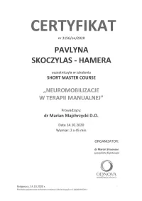 certyfikat Neuromobilizacje w terapii manualnej