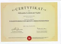 certyfikat konferencja 32 zjazd polskiego towarzystwa dermatologicznego