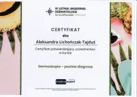 certyfikat dermoskopia - postaw diagnozę