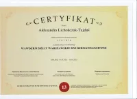 certyfikat konferencja wawderm 2021