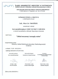 zaświadczenie Układ moczowy i narządy rodne